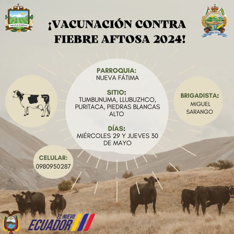 invitación a todos los Ganaderos de la Parroquia Nueva Fátima